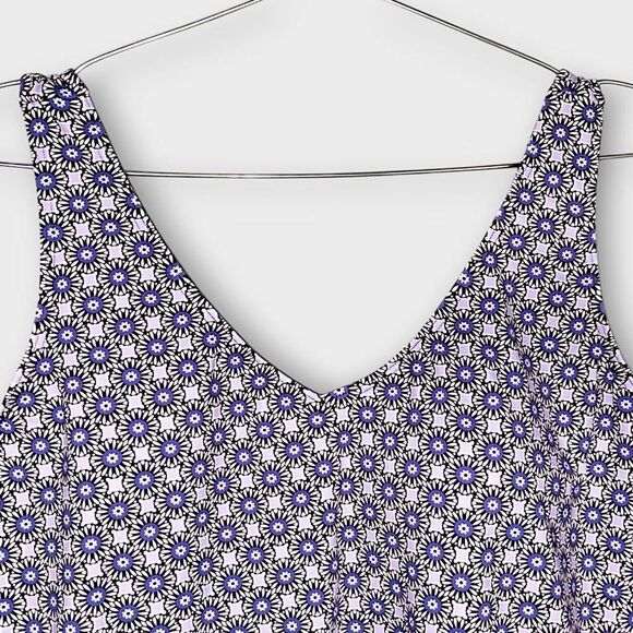 Lands End Womens Swimsuit Sz 2X Navy Print One Pc Tank Beachy Tankini UPF 50 Plu - Picture 4 of 12